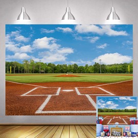7x5ft Baseball Backdrop Baseball Field Stadium Photography Background Sport Theme Party Decoration Banner for Outdoor Sports Game Birthday Baby Shower Photo Booth Props