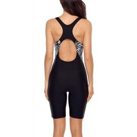 beautyin Womens One Piece Swimwear Boyleg Sport Bathing Suit Printed Padded L