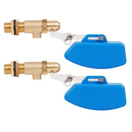 MOGOULUA Pack of 2 1/2 Inch Brass Float Valves 1/2 Inch Brass Valve Ball Valve Shut-off Valve Water Float with Plastic Float with Adjustable Arm for Cattle Sheep Water Tank Ponds