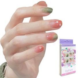 Nail Tips (24 Pieces) 3D Nail Tip, Popular, Spring and Summer, Nail Tip, Cute Nail Tip, Nail Tip, Short, For Graduation Ceremonies, Weddings, Parties, Daily Life, Double-Sided Tape, Nail File Included