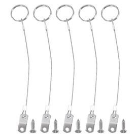 AHANDMAKER 5Pcs Quick Release Pin Lanyard Stainless Steel Lanyard Cable 230mm Hardware Cable Lanyard with Quick Release Ring and Rubber Coating for Car Boat Fastener Pins Safety Wire with Ring