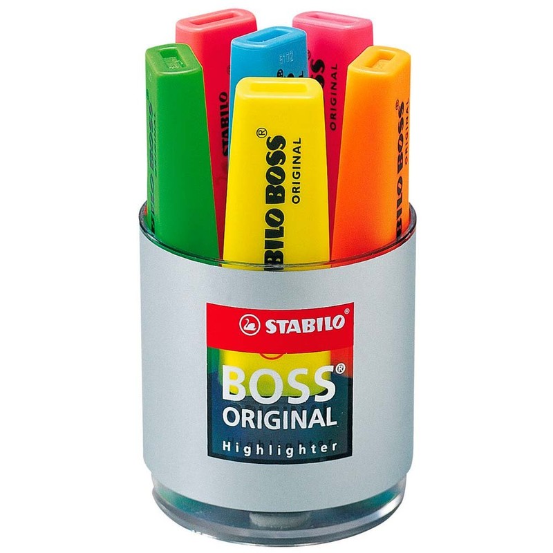 Highlighter - STABILO BOSS ORIGINAL Tub of 6 Assorted Colours