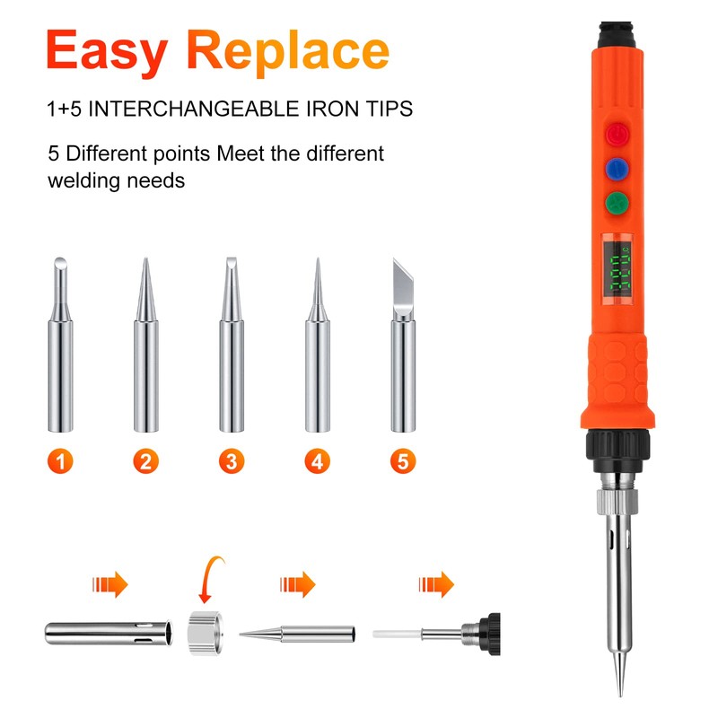 Soldering Iron Kit,120W Adjustable Temperature 180°C-500°C Soldering Kit,Welding Tools with