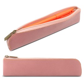 Vnezakl Pen Holder Pouch Stationery Bag Portable Organizer Compact Premium Faux Leather Storage for Business Adults