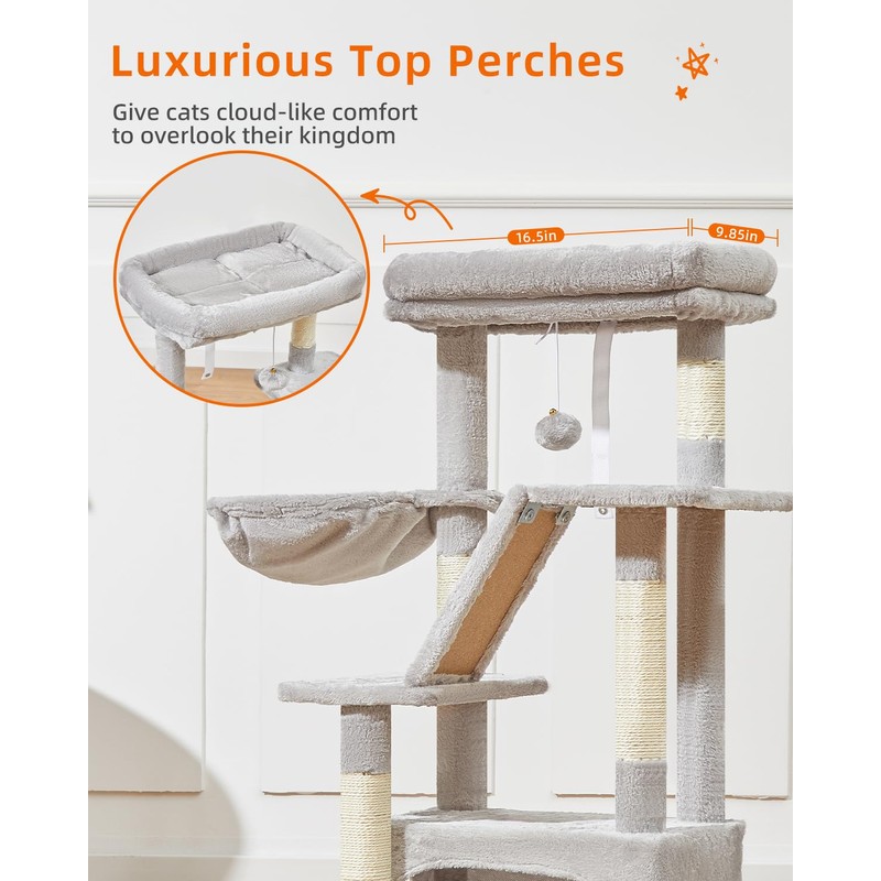 Taoqimiao Cat Tree,38.2-Inch Cat Tower for Indoor Cats,Suitable for Kittens