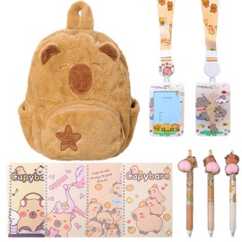 Capybara Backpack School Supplies Set Notebooks Pens Kawaii School Stationery Gift Birthday