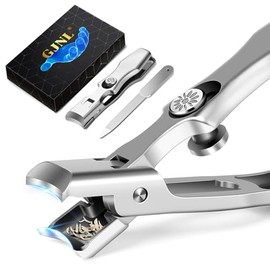 GJNL Nail Clippers for Men Thick Nails 2024 Upgraded Wide Jaw Opening Catcher No Splash Nail Clippers for Seniors Professional Super Sharp Nail Cutter with Safety Lock