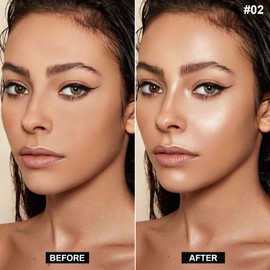 Boobeen Face Liquid Highlighter Makeup Stick, Long-lasting Waterproof Shimmer Bronzer, Silky Smooth Cream Highlighter, Three-dimensional Shimmer