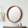 LYYYXGYP Round Wood Mirror 24 Inch Farmhouse Wall Mirror Wooden