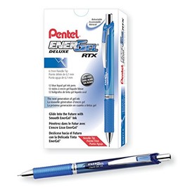 Pentel Gel Pen, Retractable/Refillable, Needle Tip, 0.7mm, Blue (PENBLN77C)