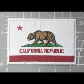Unbranded California Flag Patch CA Bear West Coast Travel Embroidered Iron On 3x4.25"