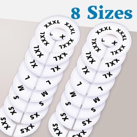 32 Closet Dividers for Hanging Clothes- White Closet Divider Set of 32 | Clothing Rack Dividers, Clothes Dividers for Closets, Closet Labels, Dividers Closet Clothes Dividers (32 WITH SIZES)