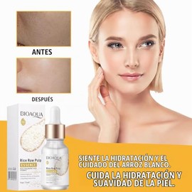BIOAQUA Esencia Facial De Pulpa Cruda De Arroz Con Ácido Hialurónico Que Reduce Los Poros Y Suaviza La Piel, Suero Facial Hidratante, 15 Ml (1 Botella