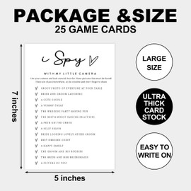 White Theme Bridal Shower Games - 25 Guests, i Spy with My Little Camera, Wedding Advice Cards, Reception Games, Bride & Groom Party Supplies