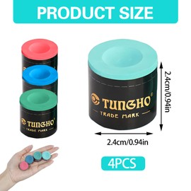 Pool Chalk for Pool Cue Tips, pool cue chalk, Pack of 4 Billiard Table Accessories for Cue Tips, for Tournaments, Bars, Gym, Home, Sports Billiard, Billiard Gifts for Men and Women