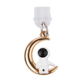 Gosknor Phone Dust Plug Charm, Cute Astronaut Moon Pendant for Kindle Cell Phone Dust Plug Charm Type C USB Charging Port Anti Dust Plugs for Earphone Jack Stopper Cap Accessories