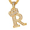 U7 Girls Necklace Initial Chunky Pendant With Gold Chain R