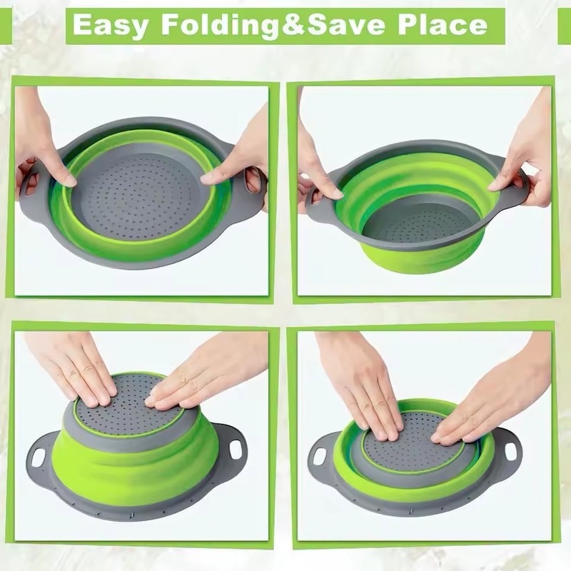Collapsible Drain Basket for Washing Fruits and Vegetables – Space-Saving