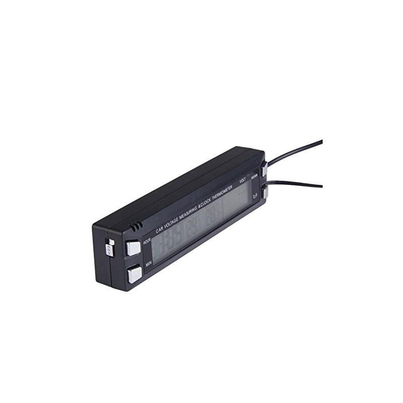 BW Digital LCD Display Car Clock with Thermometer/voltage Monitor With