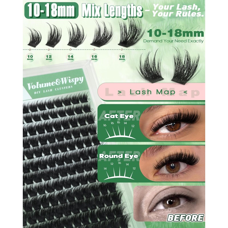 Winifred Wispy Lash Clusters Fluffy Eyelash Clusters Volume D Curl