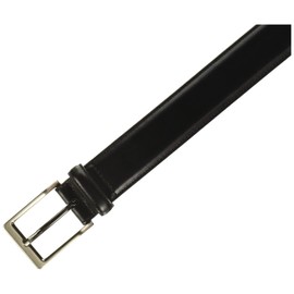 Perry Ellis Men's Portfolio Amigo Dress Belt, Leather, Stitched Edges, Metallic Buckle, 1.5" Width (Available in Big & Tall), Black, 40