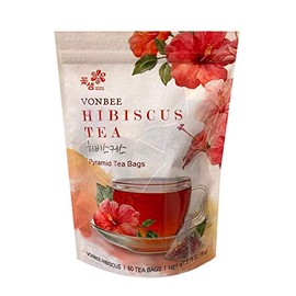 Vonbee Premium Hibiscus Tea Piramid Tea Bags, 60 Tea Bags