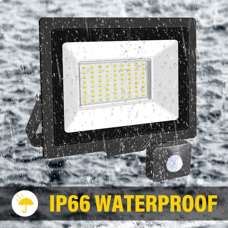 YOJZMA 50W Motion Sensor Flood Light Outdoor, 5000 LM Outdoor