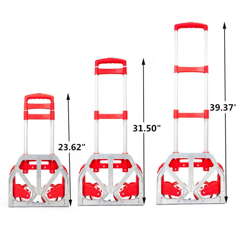FCH Folding Hand Truck, Aluminum Portable Folding Hand Cart,165lbs Capacity