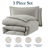 LANE LINEN Single Duvet Cover Set Silver - Pre Washed