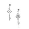 Spinningdaisy Dangling Rectangle Diamond Key Earrings