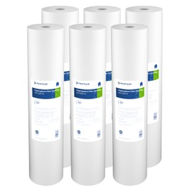 Pentair Pentek DGD-5005-20 Big Blue Water Filter, 20-Inch Whole House Sediment Filter Cartridge Replacement, Dual-Gradient Density Spun Polypropylene, 20" x 4.5", 5 Micron, Pack of 6, White