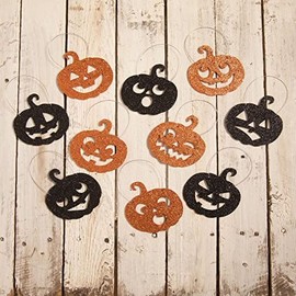 Bethany Lowe Jack-O-Lantern Glitter Ornaments Set of 10
