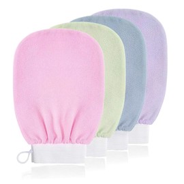 4 Pcs Exfoliating Gloves, Dead Skin Remover Exfoliating Mitt Deep Body Scrubber Clean Shower Glove for Men Women