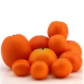 Woration Fake Lifelike Oranges Set Artificial Simulation Fruit Oranges Tangerine for House Kitchen Cabinet Party Festival Table Decoration Photography Prop Mix Sizes 10 Pcs