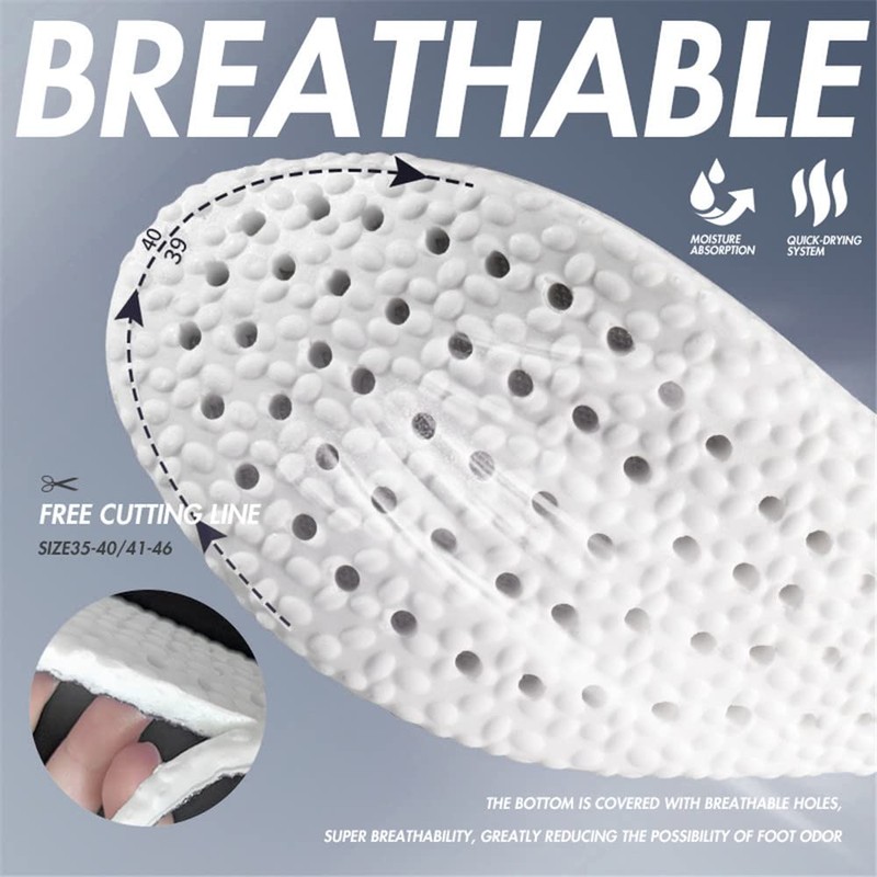 XINIFOOT 3 Pairs Flexible Replacement Insoles with Shock Absorption, E-TPU