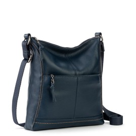 The Sak Lucia Crossbody Bag in Leather, Convertible Purse with Adjustable Strap, Indigo