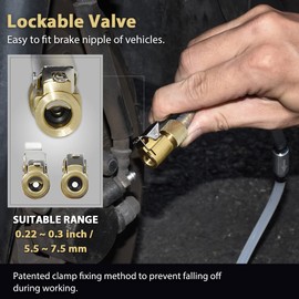 FIRSTINFO Brake Service Brake Fluid Bleeder Bottle/Receiver with Non-Return Check Valve + Hook Fixed (33 Oz / 1 Liter/Fixing Clamp)