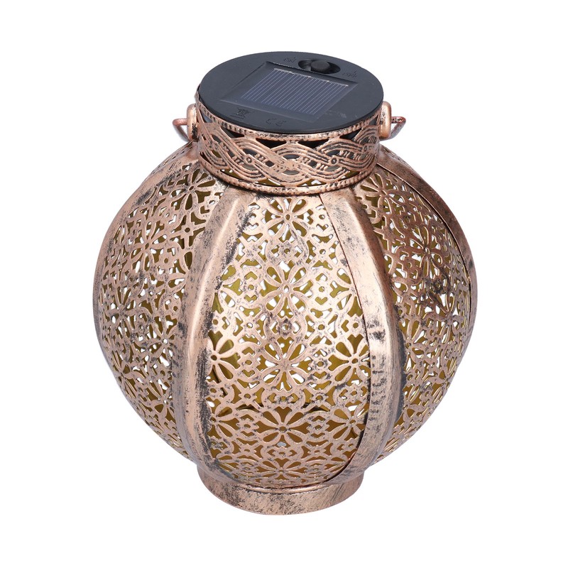 Solar Hollow Light Waterproof Retro Style Solar Landscape Hollow Lantern