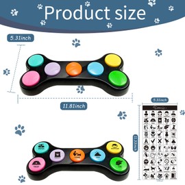 Dog Buttons for Communication with Sticker,7 in 1 Voice Recording Button,Dog Talking Buttons,Pet Buttons,Dog Training & Behavior Aids,Train Your Dog to Voice What They Want