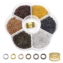 TOAOB 2400 Pcs Iron Plated Multicoloured Open Jump Rings with Box and Opener Tool for Jewelry Making Beginner 4mm in Diameter 6 Colours Mixed