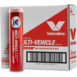 Valvoline VV615 Multi-Vehicle High Temperature Red Grease; (10 pack) 14oz tubes