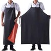 Lchkrep Men's Waterproof Apron Black, Lightweight Vinyl Aprons Rubber Apron