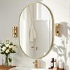 JENBELY Gold Oval Mirror, 22x30 Inch Pill Shaped Metal Frame
