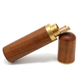 USK STORE Toothpick Case, Toothpick Holder, Portable, Woodgrain, Stylish, Toothpick Case, Gift, Present (Brown)