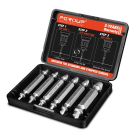 Mr.wintek 6-Piece Damaged Screw Extractor Set, #0 - #4, Easy Out Left Hand Drill Bits & Spiral Flute Extractors for Broken, Stripped, Rusted Bolts in Metal, Wood, Automotive, Gifts for Men