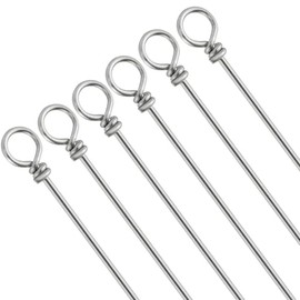 Tooth Shield Tackle .051 Looped Spinner Shafts Musky Bucktail Stainless Steel Wire Shafts Bucktail/Spinner Making Supplies (25 Pack)