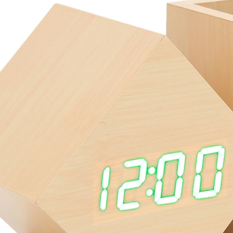 Pen Holder Alarm Clock Pen Holder Design Green Light Temperature