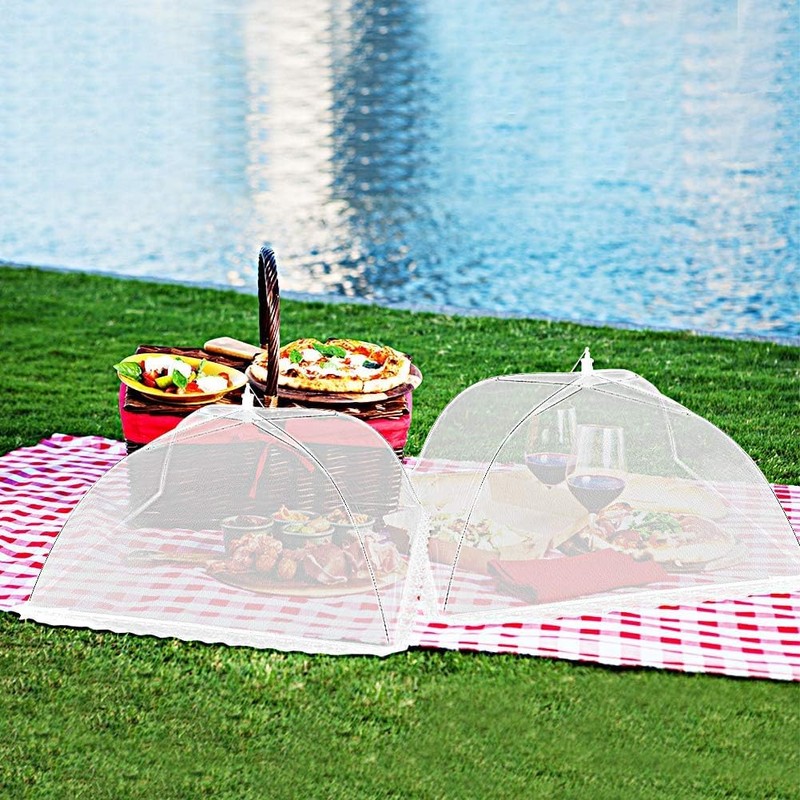 3Pack Food Cover Mesh Tent Umbrella Pop-Up Nets Reusable Collapsible