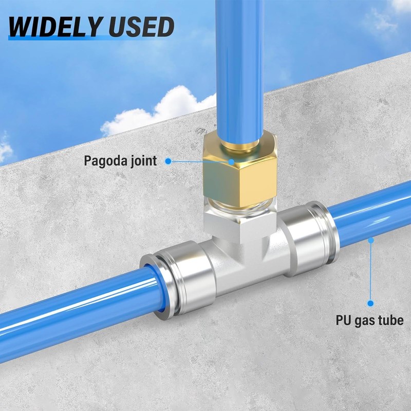TAILONZ PNEUMATIC 304 Stainless Steel T-Piece 6 mm Pipe OD