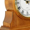 MPM Quality Retro Wood Table Clock, Brown, Traditional and Elegant